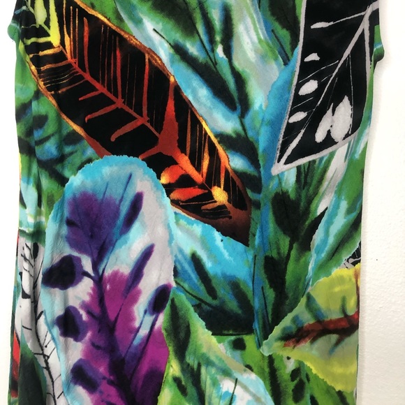 Jams World Jasper print dress casual Hawaiian summer cap sleeve v neck mini - Picture 3 of 9